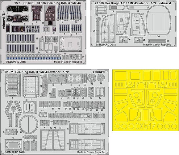 Eduard EDBIG72139 Big Ed Set 1:72-Sea King HAR.3/Mk.43 (Airfix) Photo-Etched Accessories