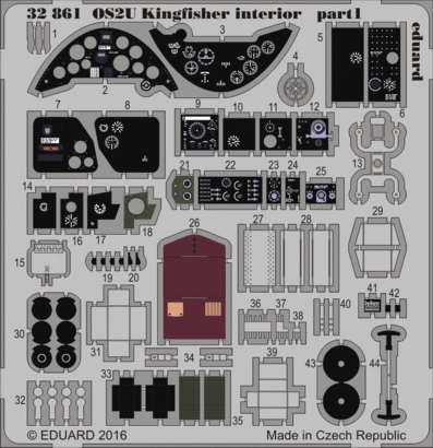 Eduard ED32861 1/32 Vought OS2U Kingfisher interior (designed to be used with Kitty Hawk Model kits