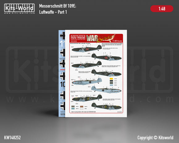 Kits-World KW148252 1/48 Luftwaffe Part one (2 x A5 decal sheet set)