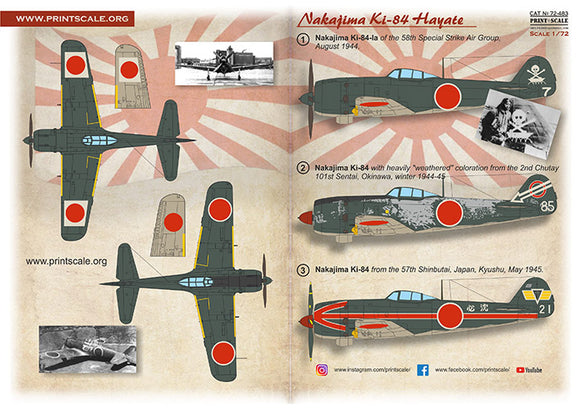 Print Scale PSL72483 1/72 Nakajima Ki-84 Hayate