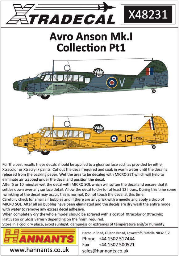 Xtradecal X48231 1/48 Avro Anson Mk.I Part 1 (6)