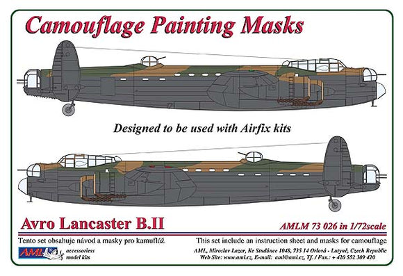 AMLM73026 AML 1/72 Avro Lancaster B.II camouflage pattern paint mask Airfix kits)