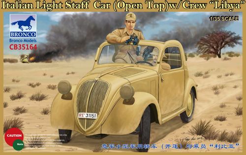 CB35164 Bronco Models 1/35 Fiat 500 'Topolino' Italian Light Staff Car version (Open Top) with Crew 