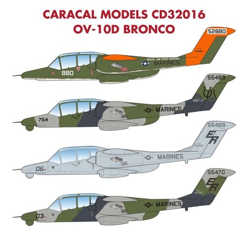 CD32016 Caracal Models 1/48 North-American/Rockwell OV-10D Bronco. Four USMC OV-10D