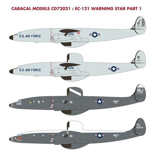 Caracal Models CD72021 1/72 Re-printed! Lockheed EC-121 Warning Star Part 1
