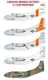CD72027 Caracal Models 1/72 Fairchild C-123B Provider limited-edition decal sheet has six interesting options for the Roden Fairchild C-123B Provider kit.