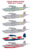 CD72038 Caracal Models 1/72 Beriev Be-12 "Chaika" . This decal sheet provides multiple marking options for the 1/72 scale Be-12 kit by Modelsvit.