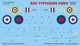 CD72042 Caracal Models 1/72 RAF Typhoon FGR4 "Battle of Britain"75th anniversary of the Battle of Britain.