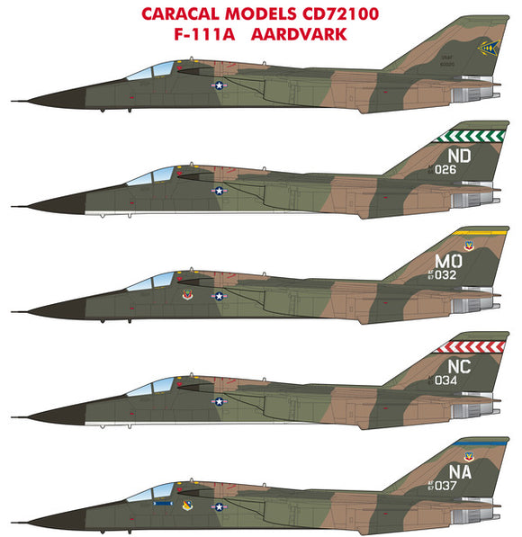 CD72100 Caracal Models 1/72 General-Dynamics F-111A Aardvark: (13Vietnam & postwar)