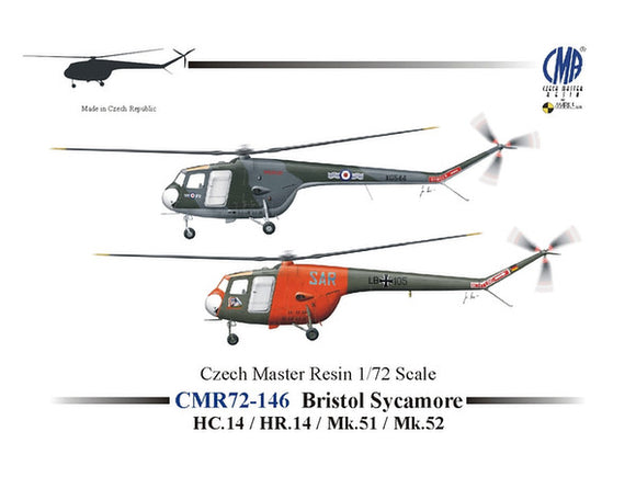 CMR72-146 Czech Master Resin 1/72 Bristol Sycamore HC.14 / HR.14 / Mk.51 / Mk.52