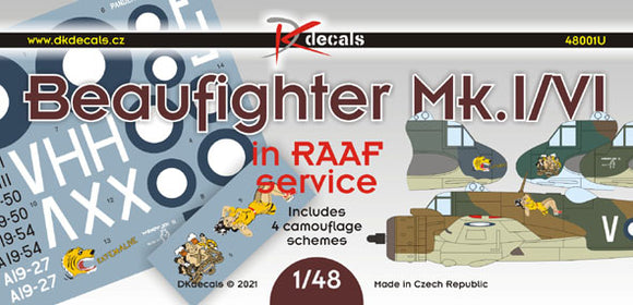 DKD48001 DK Decals 1/48 Beaufighter In the RAAF sevice