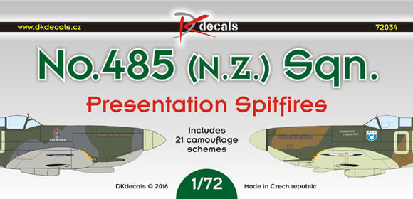 DKD72034 DK Decals 1/27 No.458 (N.Z.) Sqn Presentation Spitfires