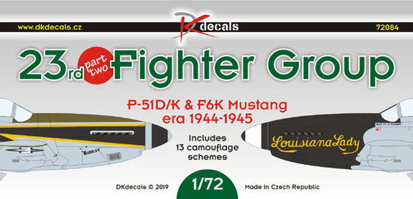 DKD72084 DK Decals 1/72 23rd FG North-American P-51D/K & F-6K Mustang 1944-1945 (13)