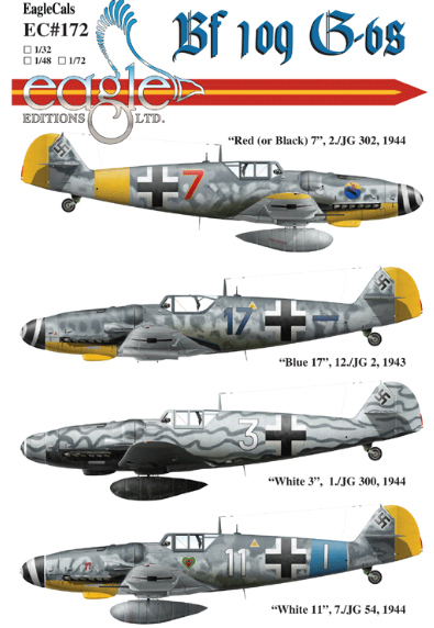 EAG72172 Eagle Cal 1/72 Messerschmitt Bf-109G-6 BF109 G-6s