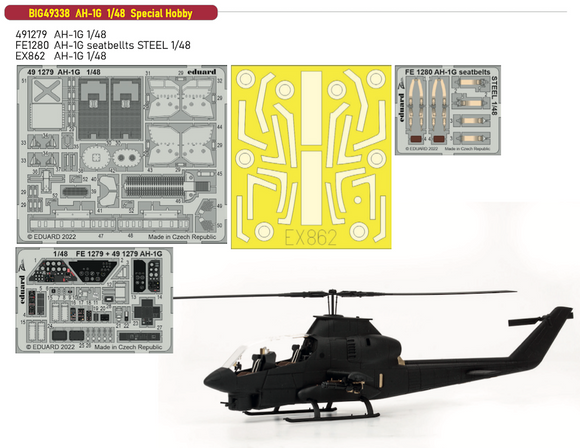 Eduard Big-Ed EBIG49338  Bell AH-1G Cobra 1/48 (designed to be used with Special Hobby kits)