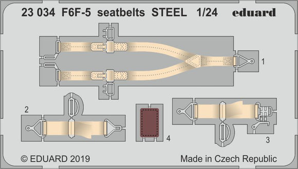 ED23034 Eduard 1/24 Grumman F6F-5 Hellcat seatbelts  (Airfix kits)