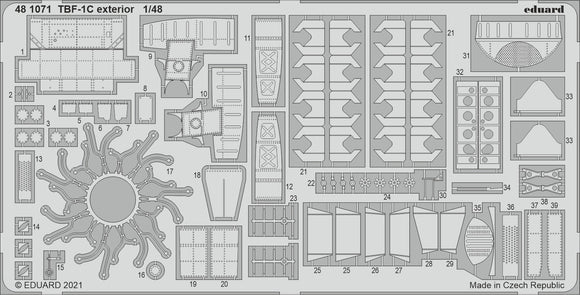 ED481071 Eduard 1/48Grumman TBF-1C Avenger exterior  (Academy, Accurate Miniatures and Italeri kits)