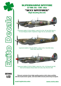 EXED72003 Exito Decals1/72 “Sexy Spitfires" LF MkVb-VIII-IXe