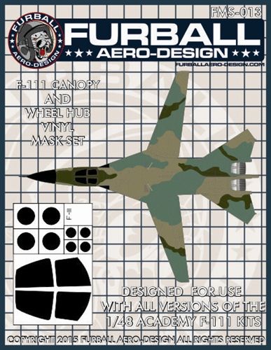 FMS-013Furball Aero Design 1/48 General-Dynamics F-111C Aardvark Canopy & Wheel Hubs masks (Academy kits)