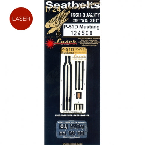HGW124508 HGW 1/24 North-American P-51D Mustang seat belts  (Airfix,  Trumpeter kits)