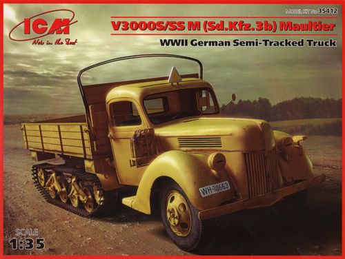 ICM35412 ICM 1/35 V3000S/SS M (Sd.Kfz.3b) Maultier, WWII German Semi-Tracked Truck
