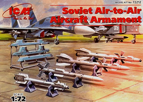 ICM72212 ICM 1/72 Soviet Air-to-Air aircraft armament.. R-27 ET AA-10 Alamo D, R-77 AA-12 Adder, R-27 ER AA-10 Alamo and R-73 AA-11 Archer