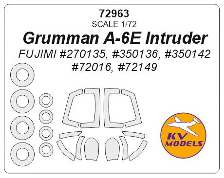 KV72963 KV Model Grumman A-6E Intruder + wheels masks ( FUJIMI #270135, #350136, #350142, #72016, #72149 kits)
