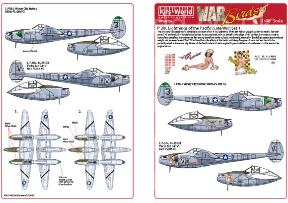 KW148206 Kits-World 1/72 Lockheed P-38L Lightning's of the Pacific (Late War) Set 1