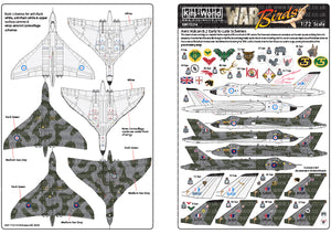 KW172214 Kits-World 1/72 Avro Vulcan B.2 This sheet includes markings to complete the majority of Vulcans flown in RAF service.