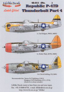 LL48011 lifelike Decals  1/48 Republic P-47-D Thunderbolt Part 4