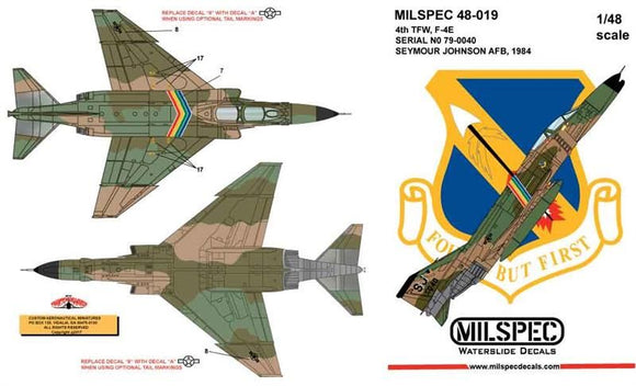 MPEC72019 Milspec 1/72 McDonnell F-4E Phantom 4th TFW 1984 SEYMOUR JOHNSON AFB