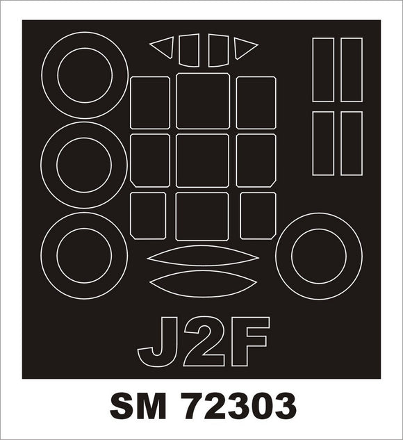 MXSM72303 Montex 1/72 Grumman J2F-1/J2F-6 Duck (outside canopy frame mask) (Valom kits)