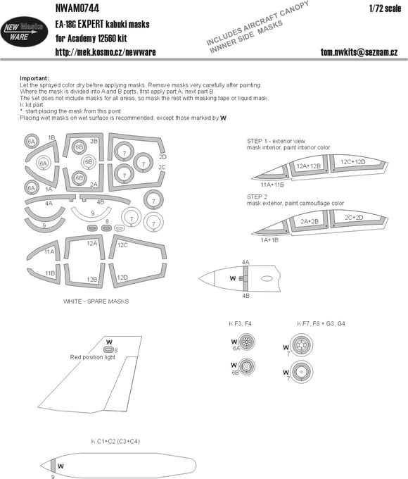 NWAM0744 New Ware 1/72 Grumman E/A-18G Growler EXPERT  (Academy)