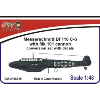OWLR48019 OWL 1/48 Messerschmitt Bf 110 C-6 with MK 101 cannon conversion set with decals
