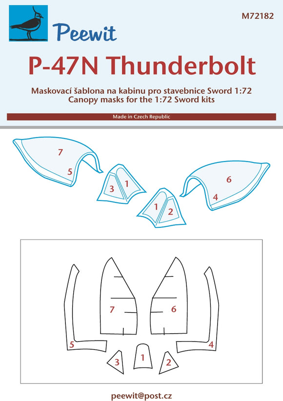 PEE72182 Peewit 1/72 Republic P-47N Thunderbolt (designed to be used with Sword kits)