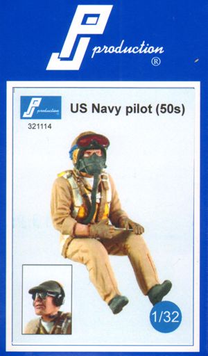 PJ321114 PJ Productions 1/32 U.S. Navy pilot of the 50s. Multipose figure of a pilot in flight. A second head with cap and headset is provided.
