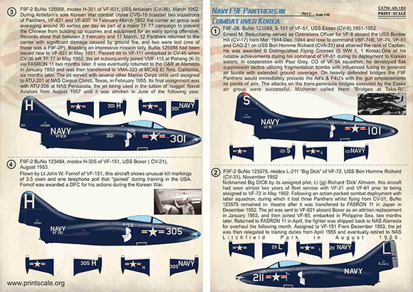 PSL48160 Print Scale 1/48 Navy Grumman F9F-2/F9F-3 Panthers in Combat over Korea Part-2
