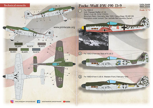Print Scale PSL72429 1/72 Focke-Wulf Fw-190D-9