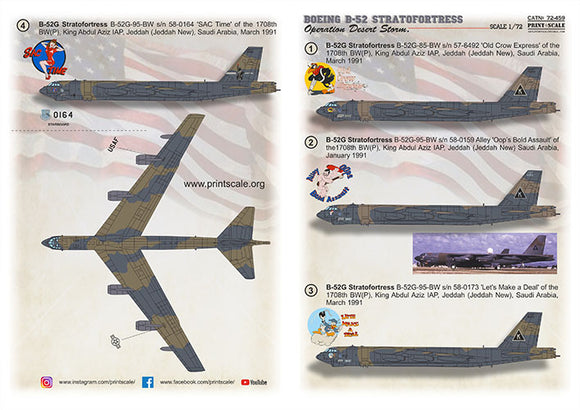 Print Scale PSL72459 1/72 Boeing B-52 Stratofortress. Operation Desert Storm