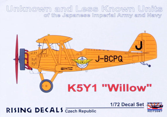 RD72087 Rising Decals 1/72 Yokosuka K5Y1 'Willow' Unknown and Less Known Units of the Japanese Imperial Army and Navy