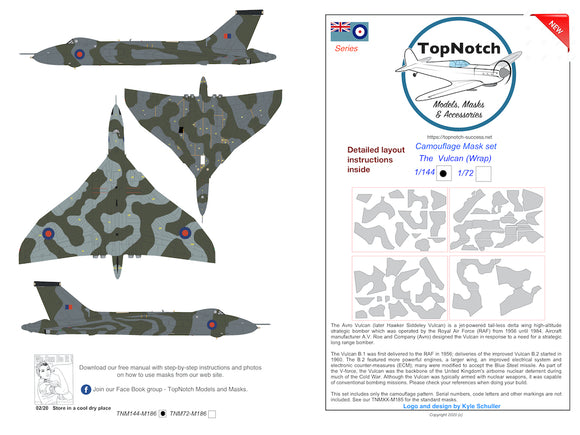 TNM72-M186 TopNotch 1/72 Avro Vulcan B.2 wrap around upper and lower surfaces (Airfix kits)