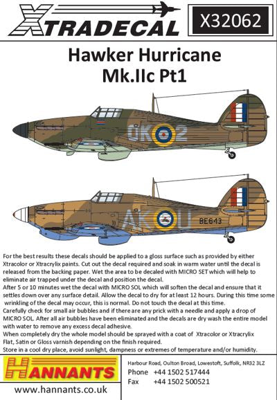 X32062 Xtradecal Hawker Hurricane Mk.IIc Pt 1 (3)