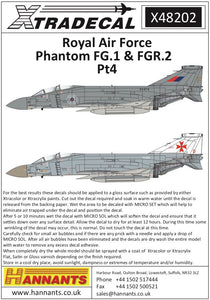 X48202 Xtradecal 1/48 Royal Air Force Phantoms FG.1 & FGR.2 Pt4