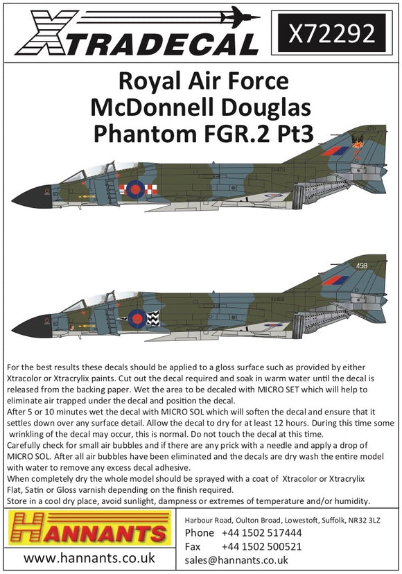 X72292 Xtradecal 1/72 McDonnell-Douglas FGR.2 Phantom Pt.3 (5)