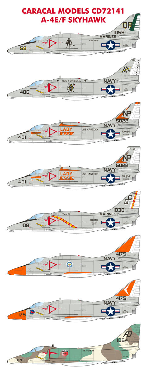 Caracal Models CD72141 1/72 US Navy A-4E/F Skyhawk