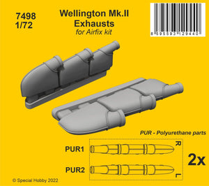 CMK/Czech Master Kits CMK7498 1/72 Vickers Wellington Mk.II exhausts (designed to be used with Airfix kits)