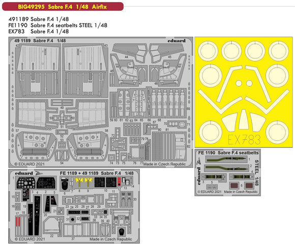 Eduard Big-Ed EBIG49295 1/48 Canadair Sabre F.4 (designed to be used with Airfix kits)