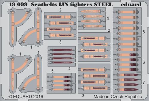 Eduard ED49099 1/48 seatbelts IJN fighters STEEL