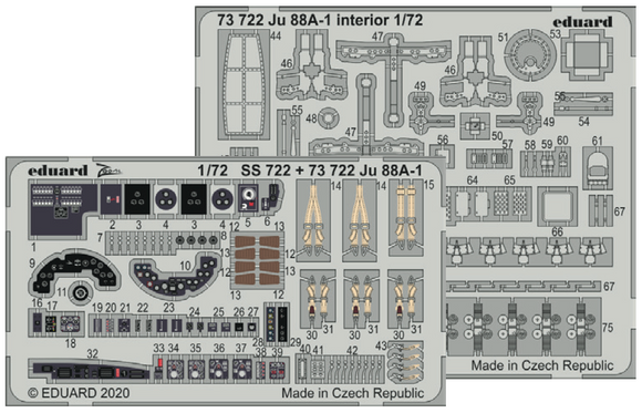 Eduard ED73722 1/72 Junkers Ju-88A-1 interior (designed to be used with Revell kits)