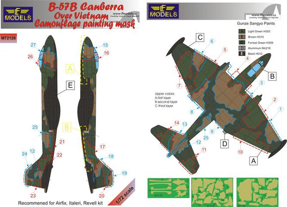 LF Models LFMM72126 1/72 BAC/EE B-57B Canberra over Vietnam (designed to be used with Airfix, Italeri, Mach 2 and Revell kits)